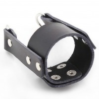 Кожаная утяжка на пенис с кольцами Кожаная утяжка на пенис с кольцами