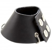 Утяжка для мошонки из натуральной кожи на заклёпках с цепочками Утяжка для мошонки из натуральной кожи на заклёпках с цепочками