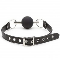 Черный кляп-шар из медицинского силикона Черный кляп-шар из медицинского силикона