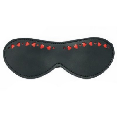 Черная маска на глаза с сердечками Черная маска на глаза с сердечками