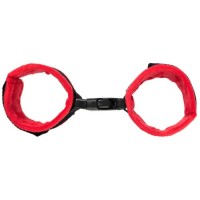 Наручники плюшевые черно-красные Наручники плюшевые черно-красные