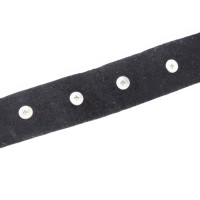 Кожаный черный БДСМ ошейник с кольцом и шипами