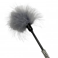 Тиклер с серыми перьями и стразами 27 см Тиклер с серыми перьями и стразами 27 см