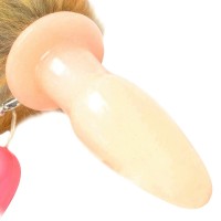 Силиконовая анальная пробка с рыжим хвостом и вибрацией 50 см Силиконовая анальная пробка с рыжим хвостом и вибрацией 50 см