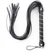 Черная плеть украшенная стразами 76 см