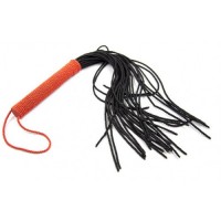 Мягкая черная плеть с красной рукоятью 50 см Мягкая черная плеть с красной рукоятью 50 см