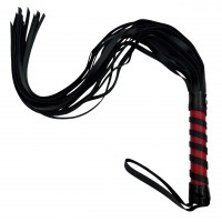 Длинная плеть с красно-черной рукоятью 70 см