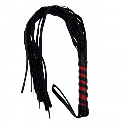 Длинная плеть с красно-черной рукоятью 70 см