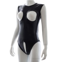 Сексуальное черное боди с открытой грудью