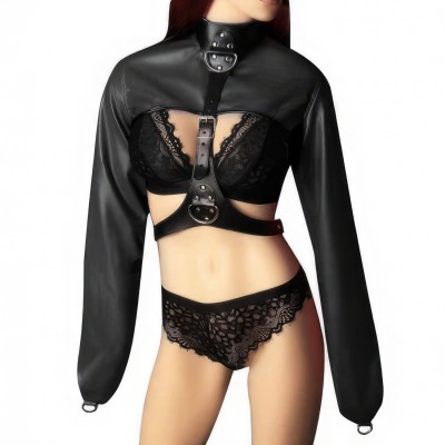 Смирительный женский жакет черный