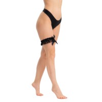 Эротическая кружевная подвязка черного цвета