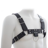 Мужская сбруя с кольцами черного цвета Мужская сбруя с кольцами черного цвета