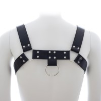 Мужская сбруя с кольцами черного цвета Мужская сбруя с кольцами черного цвета