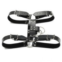 Мужская сбруя с кольцами черного цвета Мужская сбруя с кольцами черного цвета