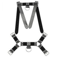 Мужская сбруя с кольцами черного цвета Мужская сбруя с кольцами черного цвета