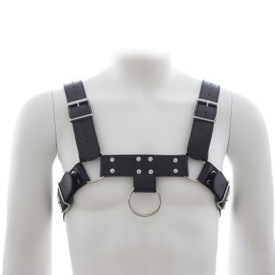 Мужская сбруя с кольцами черного цвета Мужская сбруя с кольцами черного цвета