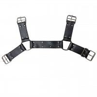 Мужская БДСМ сбруя черного цвета Мужская БДСМ сбруя черного цвета