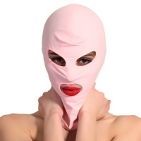 Розовая маска для лица с открытыми глазами и ртом
