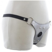 Серебристые трусики для страпона Серебристые трусики для страпона