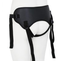 Черные текстильные трусики для страпона со сменными кольцами Черные текстильные трусики для страпона со сменными кольцами