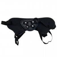 Черные текстильные трусики для страпона со сменными кольцами Черные текстильные трусики для страпона со сменными кольцами