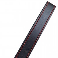 Черный поводок с красной строчкой на цепочке Черный поводок с красной строчкой на цепочке