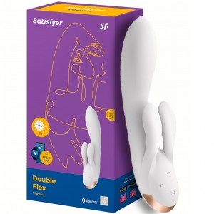 Смарт-вибратор с клиторальным стимулятором Satisfyer Double Flex белый