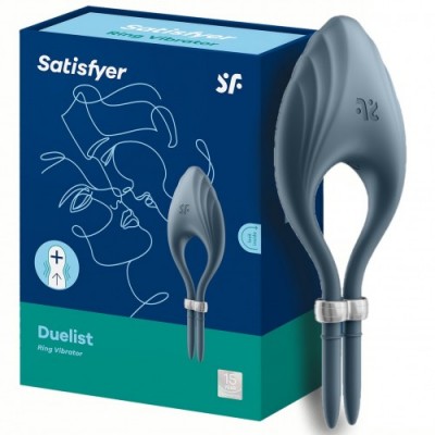 Эрекционное кольцо с вибрацией Satisfyer Duelist серый