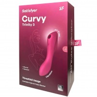 Вакуумный вибростимулятор для клитора и точки G Satisfyer Curvy Trinity 3 красный