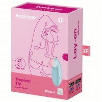Перезаряжаемый смарт-стимулятор с вибрацией Satisfyer Tropical Tip Blue