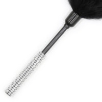 Тиклер с чёрными перьями и стразами 29 см Тиклер с чёрными перьями и стразами 29 см