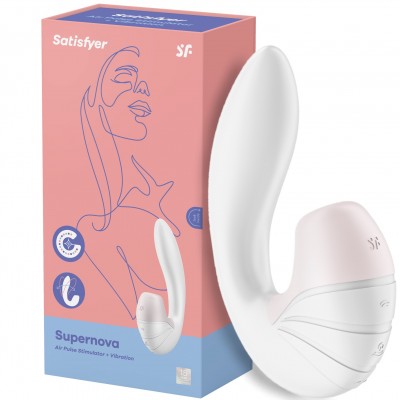 Вибратор с вакуумно-волновым стимулятором клитора Satisfyer Supernova White