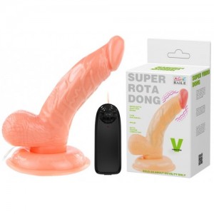 Реалистичный вибратор с присоской Super Rota Dong 15 см