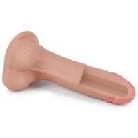 Фаллос на присоске с мошонкой Dual-layered Silicone Dildo 22 см