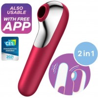 Клиторальный смарт-стимулятор с вибрацией Satisfyer Dual Love бордовый