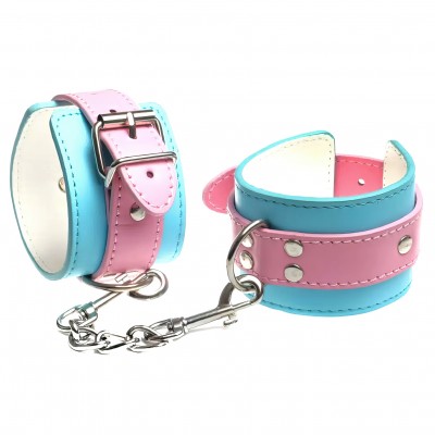 Розово-голубые наручники на цепочке Розово-голубые наручники на цепочке