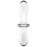 Двусторонний фаллос из стекла Satisfyer Double Crystal прозрачный 20 см