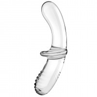Двусторонний фаллос из стекла Satisfyer Double Crystal прозрачный 20 см