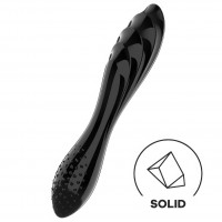 Двусторонний фаллос из стекла Satisfyer Dazzling Crystal 1 черный 18 см