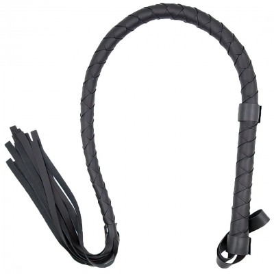 Черный плетеный кнут 85 см Черный плетеный кнут 85 см