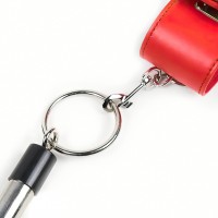 Короткая бондажная распорка с красными наручниками