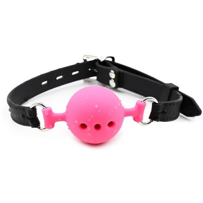 Дышащий кляп-шар из силикона Black-Pink S Дышащий кляп-шар из силикона Black-Pink S