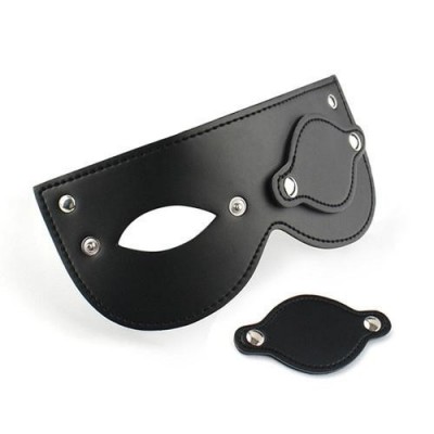 Черная БДСМ маска со съемными шорами на глаза