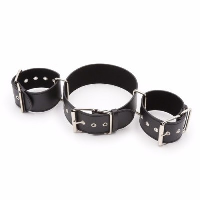 Черный БДСМ бондаж рук к шее Черный БДСМ бондаж рук к шее