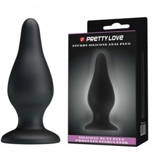 Черная анальная пробка на присоске Pretty Love Sturdy Silicone Anal Plug