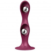 Фаллос Satisfyer Double Ball-R со смещенным центром тяжести красный 18 см