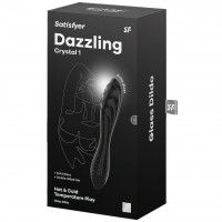 Двусторонний фаллос из стекла Satisfyer Dazzling Crystal 1 черный 18 см