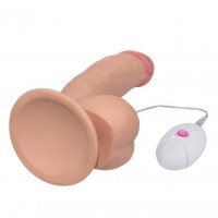 Реалистичный изогнутый вибратор The Ultra Soft Dude с выносным пультом управления 20 см