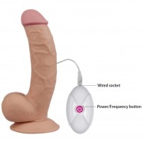 Реалистичный изогнутый вибратор The Ultra Soft Dude с выносным пультом управления 20 см