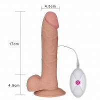 Реалистичный вибратор The Ultra Soft Dude с выносным пультом управления 22 см